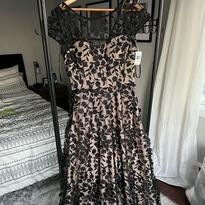 Black and nude maxi gown